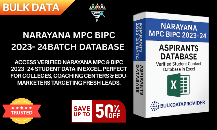 Narayana MPC & BiPC 2023–24 Batch Database – Verified Student Contact Directory in Excel