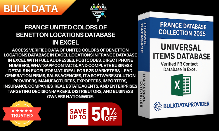 France United Colors of Benetton Locations Database in Excel – Verified Addresses & Postcodes 2025